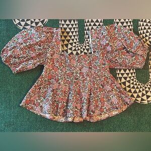 Buddy Love Alana Puff Sleeve Peplum Top || Size Medium || Like New
